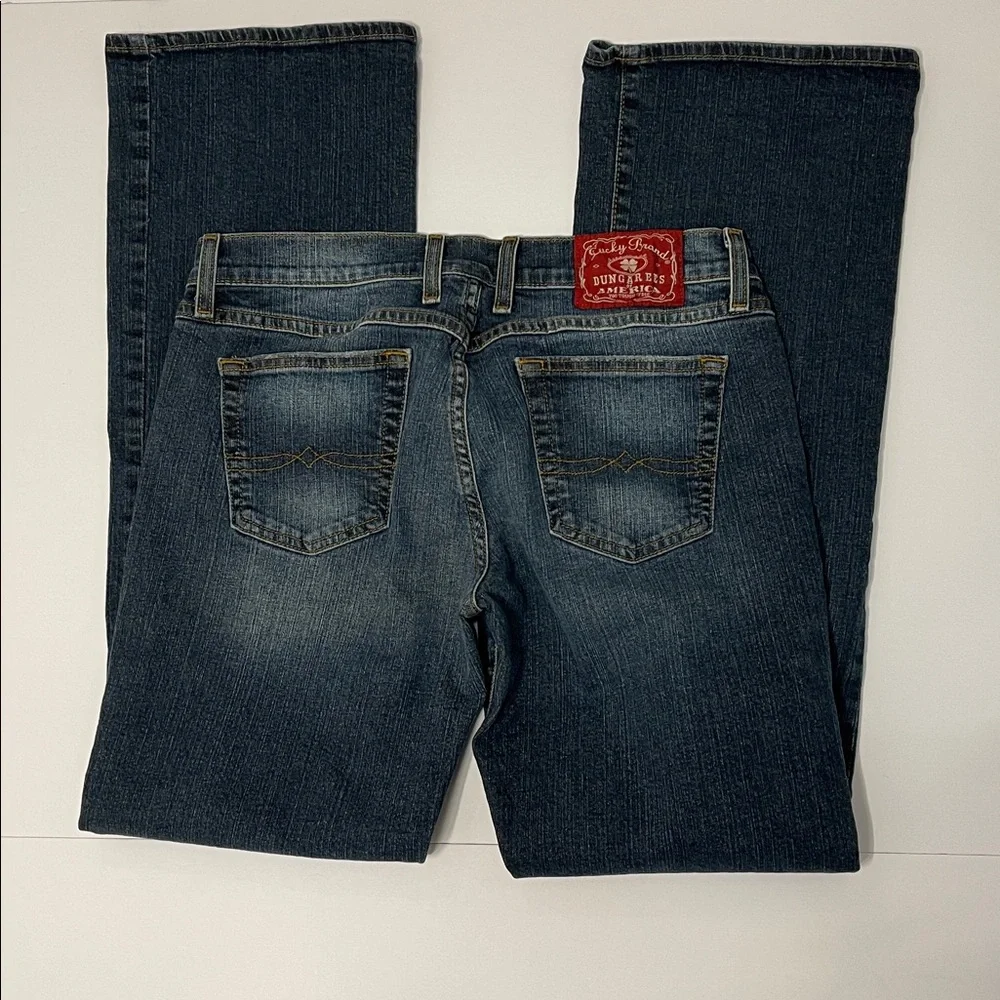 Y2K Lucky Brand Midrise Flare mid tone wash jeans women’s size 10